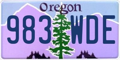 OR license plate 983WDE