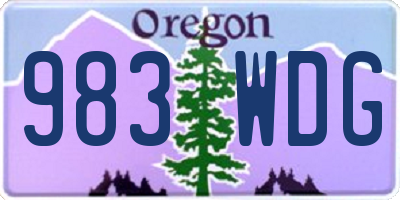 OR license plate 983WDG