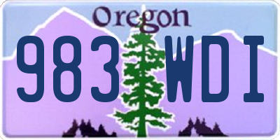 OR license plate 983WDI