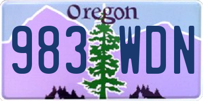 OR license plate 983WDN