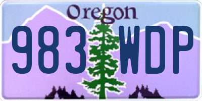 OR license plate 983WDP
