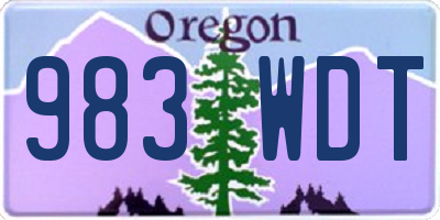 OR license plate 983WDT