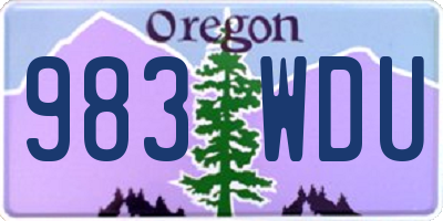 OR license plate 983WDU