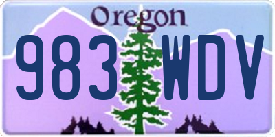 OR license plate 983WDV