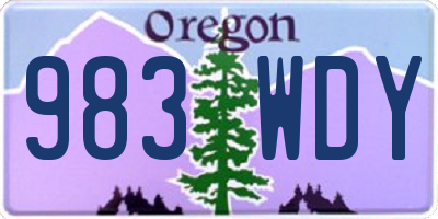 OR license plate 983WDY