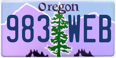 OR license plate 983WEB