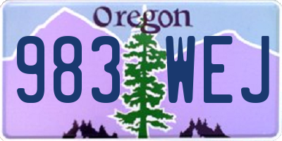 OR license plate 983WEJ