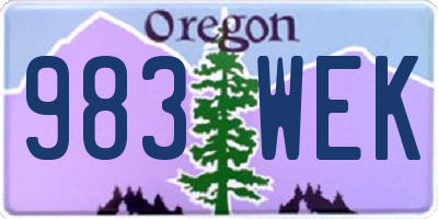 OR license plate 983WEK