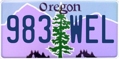 OR license plate 983WEL