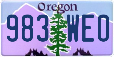 OR license plate 983WEO