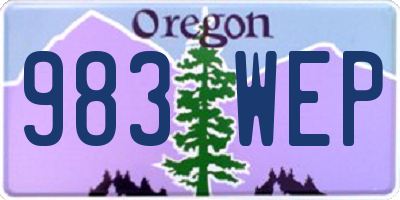 OR license plate 983WEP