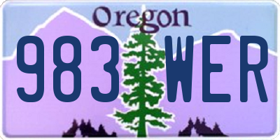 OR license plate 983WER
