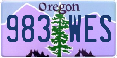 OR license plate 983WES