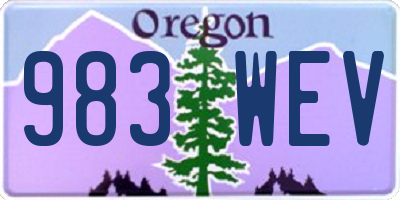 OR license plate 983WEV