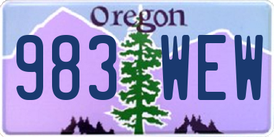 OR license plate 983WEW