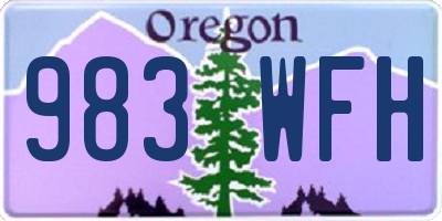 OR license plate 983WFH
