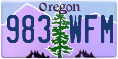 OR license plate 983WFM