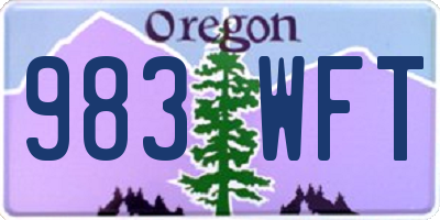 OR license plate 983WFT