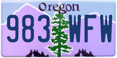 OR license plate 983WFW