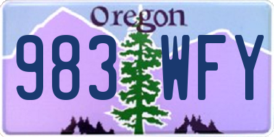 OR license plate 983WFY