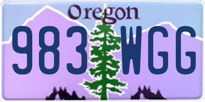 OR license plate 983WGG