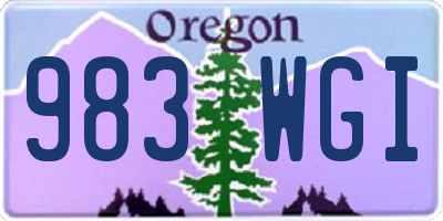 OR license plate 983WGI