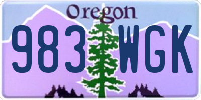 OR license plate 983WGK