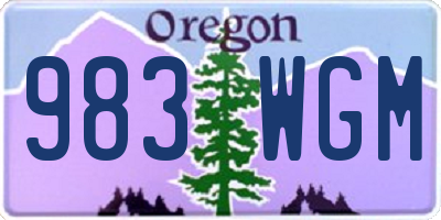 OR license plate 983WGM