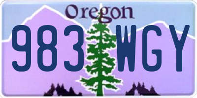 OR license plate 983WGY