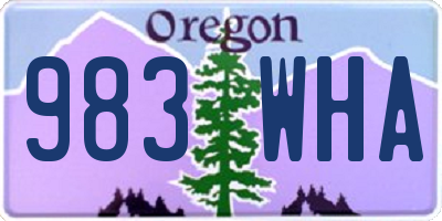 OR license plate 983WHA