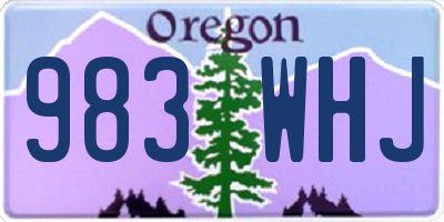 OR license plate 983WHJ