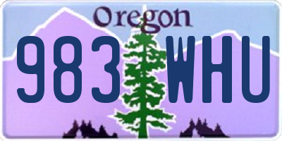 OR license plate 983WHU