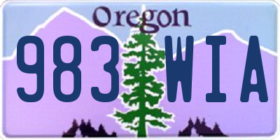OR license plate 983WIA