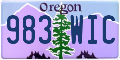OR license plate 983WIC