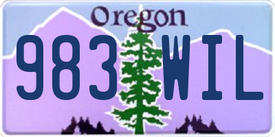 OR license plate 983WIL