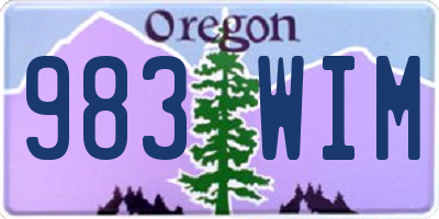 OR license plate 983WIM