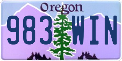 OR license plate 983WIN