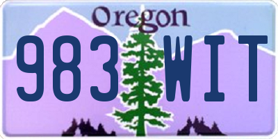 OR license plate 983WIT