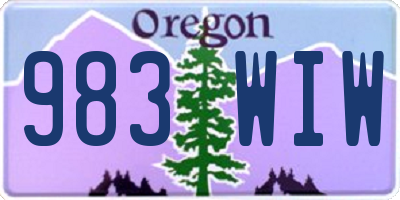 OR license plate 983WIW