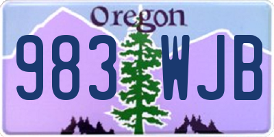 OR license plate 983WJB