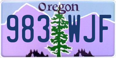 OR license plate 983WJF