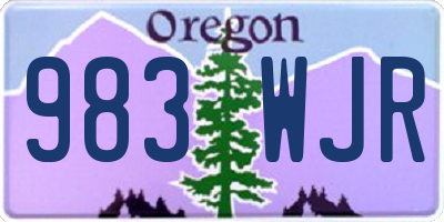 OR license plate 983WJR