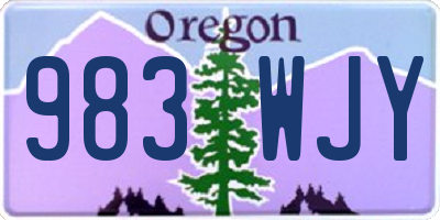 OR license plate 983WJY