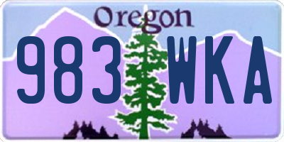 OR license plate 983WKA