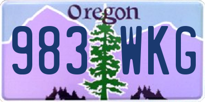 OR license plate 983WKG