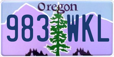 OR license plate 983WKL