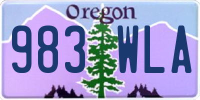 OR license plate 983WLA