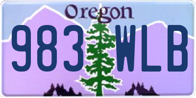 OR license plate 983WLB