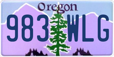 OR license plate 983WLG