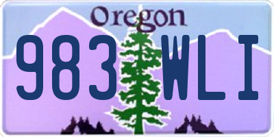 OR license plate 983WLI